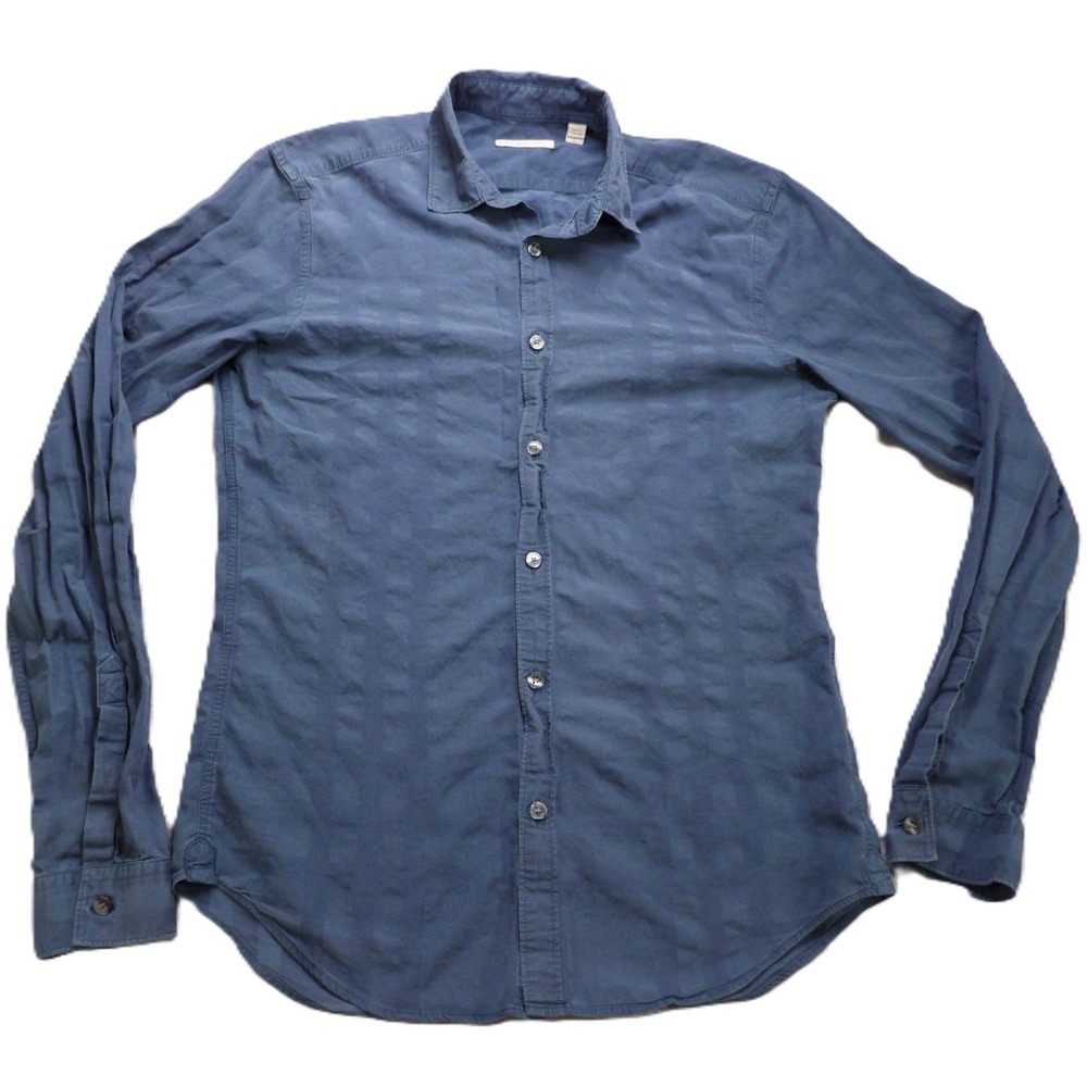 Burberry Brit Tonal Check Shirt Men S Blue Cotton Button Down Designer Plaid Top